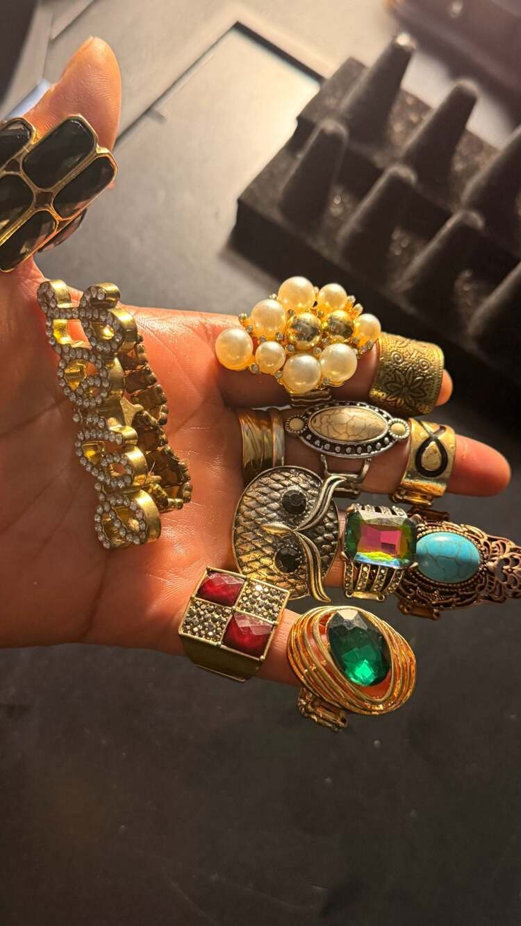 Costume Jewelry Statement Ring Lot Assorted Styles